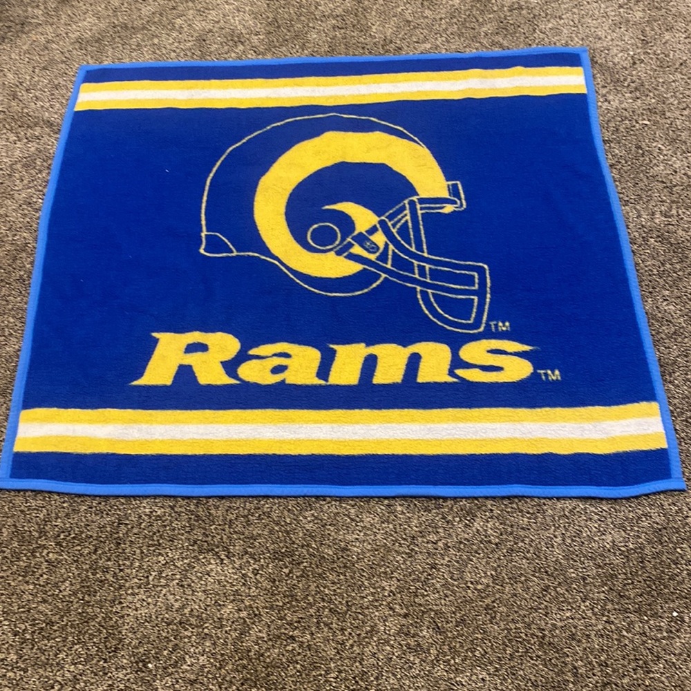 Vintage rams tailgate style fleece blanket